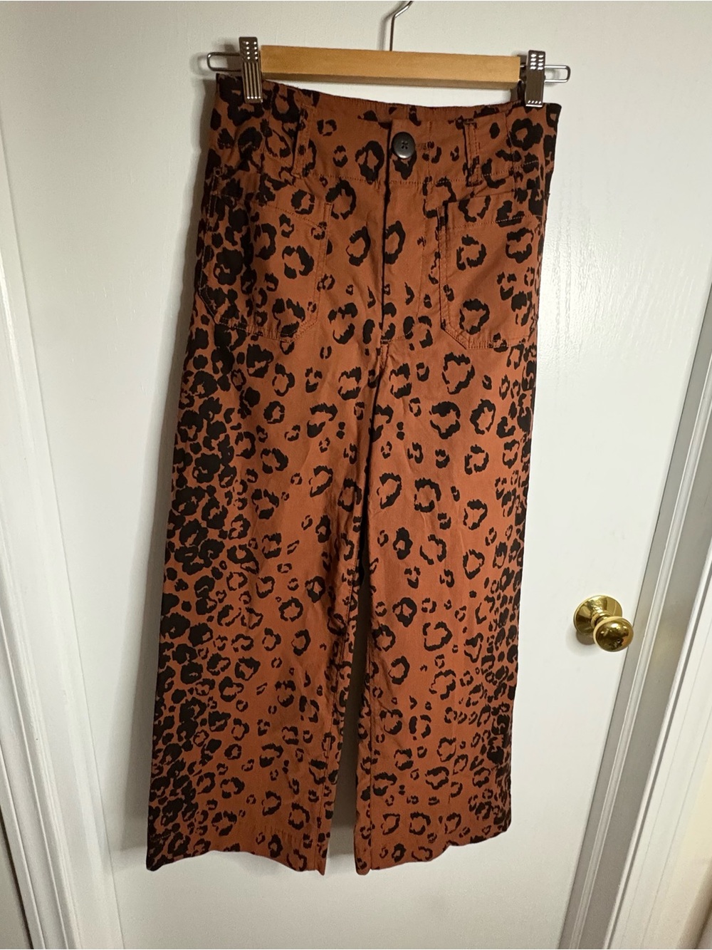 Maeve by Anthro Colette Cropped Wide-Leg Pants Button Closure Pockets Women 26